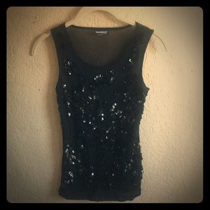 Black beaded tank top